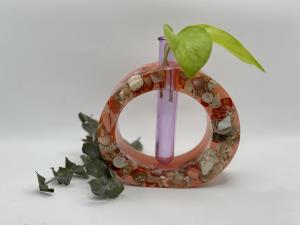 Seashell Bud Vase/Propagation Station- Salmon Colour