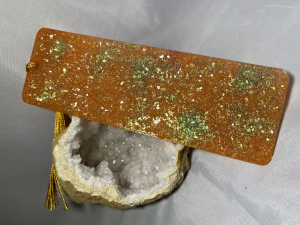 Druzy Crystal Bookmark - Orange and Golds