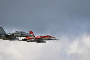 CF-18 Hornet and Canada 150 Demo Jet - Photographic Print - Matted