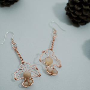 Chanterelle Mushroom - Copper Earrings| Simple