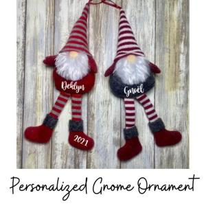 Personalized Christmas Gnome Ornament