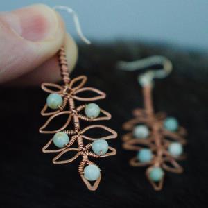 European Ash Leaflet Copper Earrings