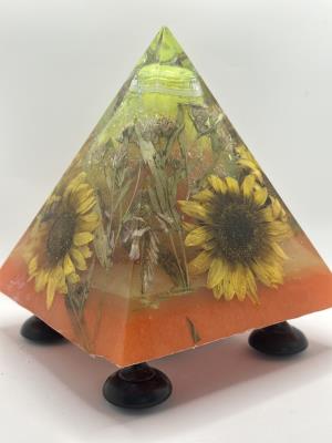 Sunflower Garden Resin Pyramid
