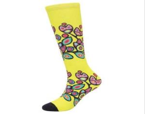Norval Morrisseau Floral on Yellow Art Socks
