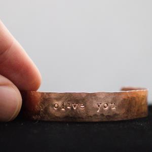 Olive You - Custom Stamped Copper Bracelet