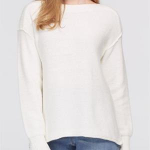 Tops - Boat Neck Sweater with Side Zip