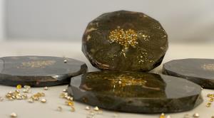 Gold Geode Coaster Set