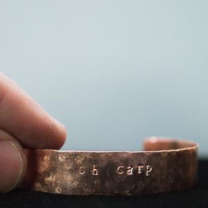Oh Carp - Custom Stamped Copper Bracelet