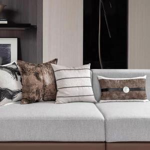 Luxury 30cmx 50cm Brown and Black Authentic Throw Pillow Cover, Cushion Cove