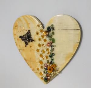 Nature Resin Heart - Golds and Greens