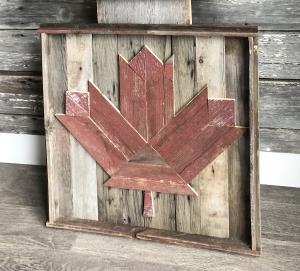 Barnboard Maple Leaf Art