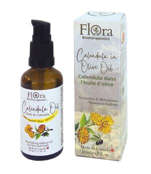FLORA Organic Calendula Double Infused in Organic Olive Oil. 100% Natural Moisturizer for Baby Skin, Stretch Marks and Scars. LIMITED EDITION. 1.7fl oz