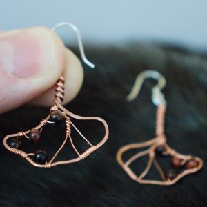Ginkgo Leaf Copper Earrings